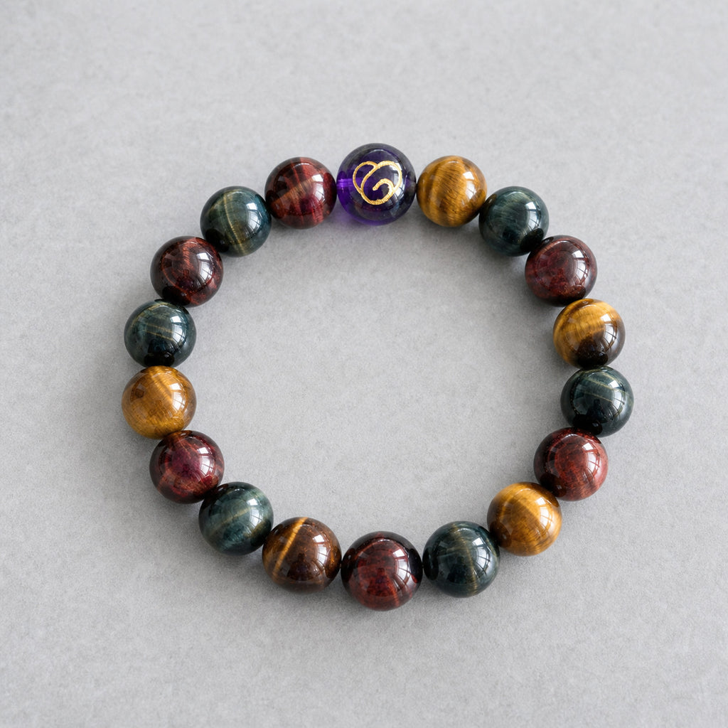 Tri-Color Tiger Eye Crystal Bracelet