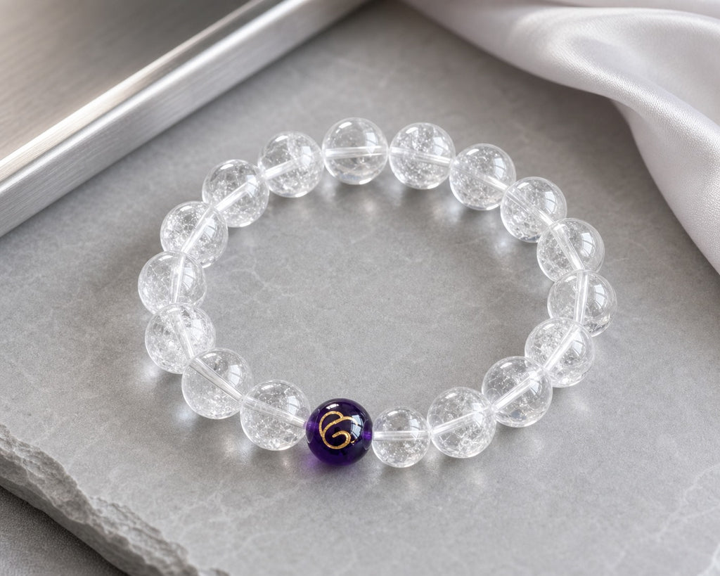 Metal-element white crystal bracelet