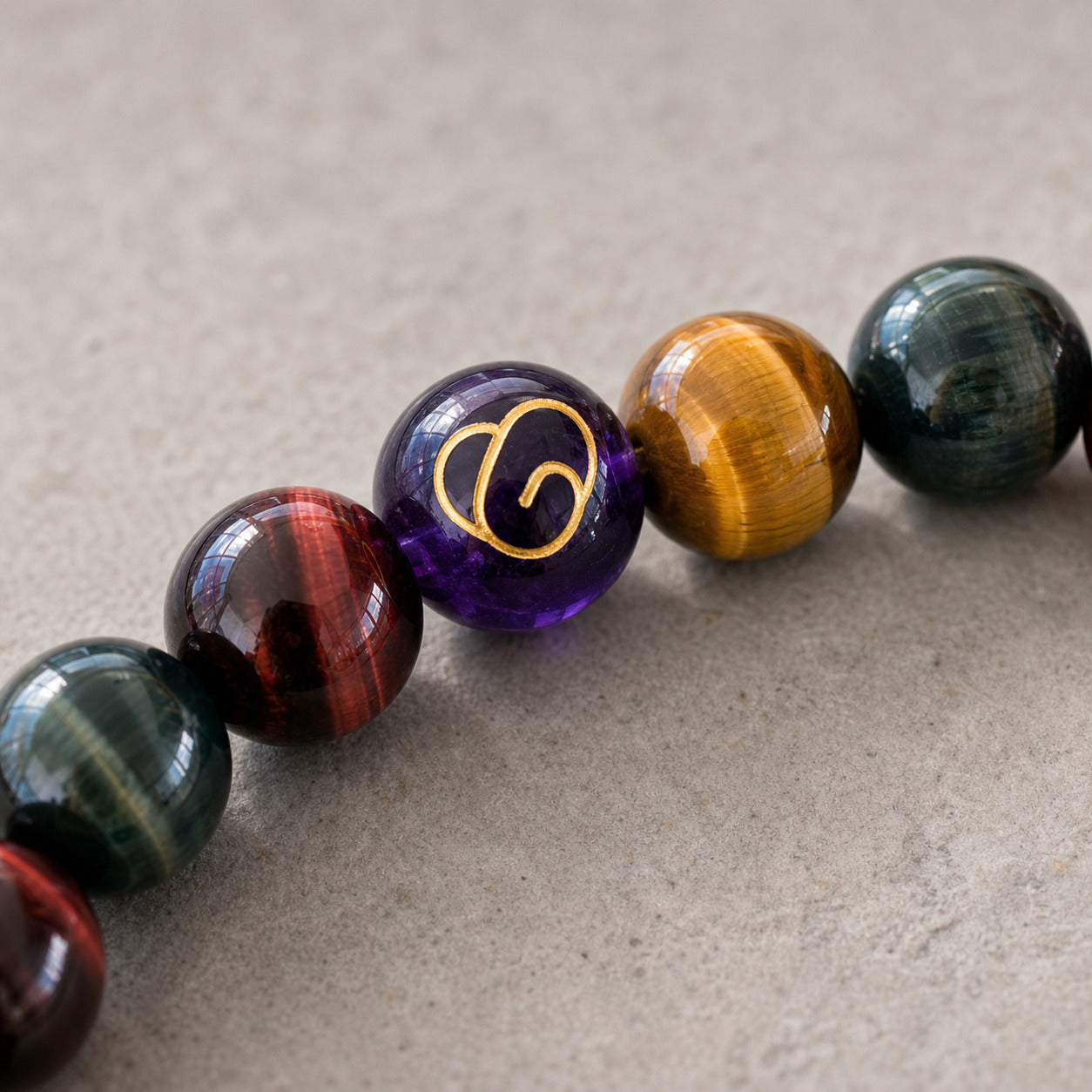 Tri-Color Tiger Eye Crystal Bracelet